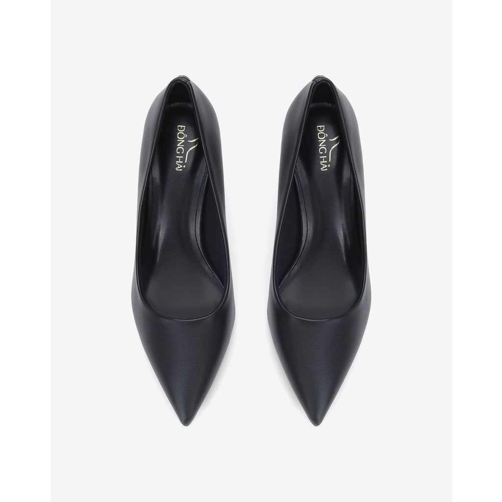 Giày cao gót nữ Đông Hải thiết kế mũi nhọn gót  trụ mạ vàng tinh xảo cao 7cm - G81I9