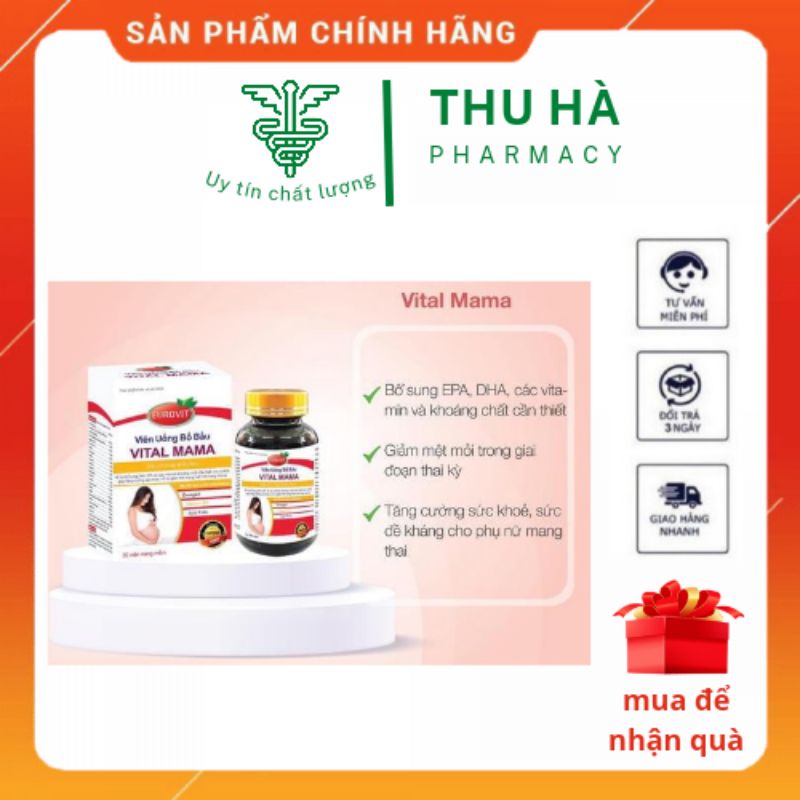 Mama vital bổ sung vitamin tổng hợp tăng cường sức khỏe cho bà bầu hộp 30viên