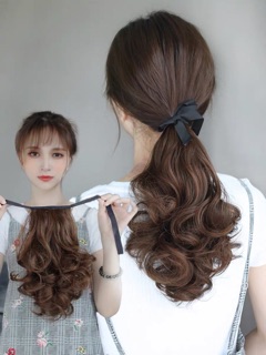 Buộc xoăn ngắn tóc giả