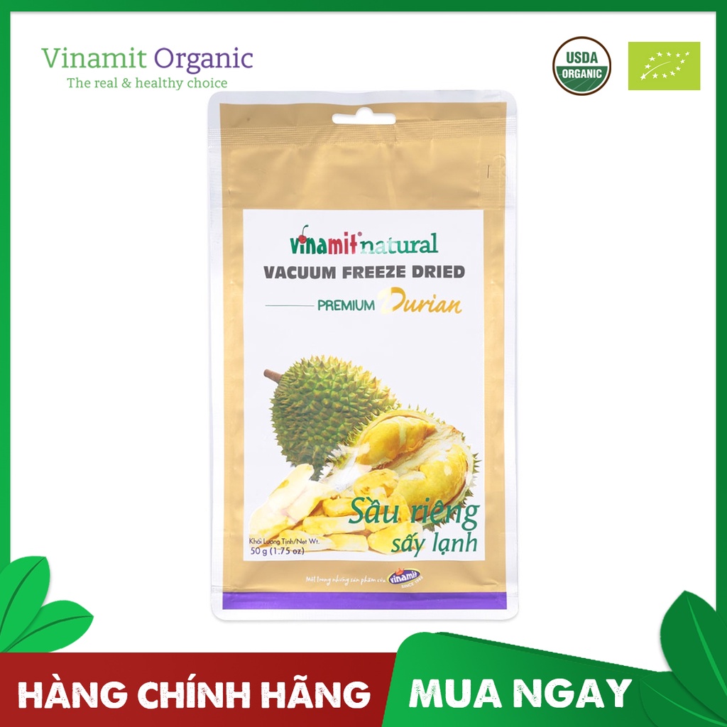 Sầu Riêng Sấy Lạnh Premium VINAMIT Gói Đủ Size