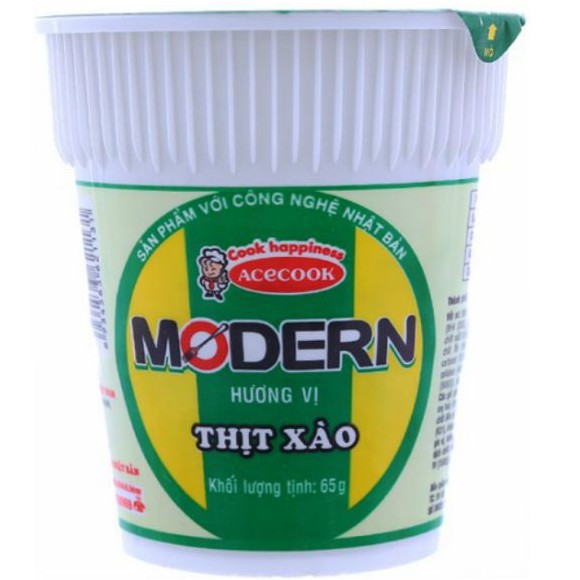 Mì ly Modern 65g (lẩu thái tôm, thịt xào, lẩu gà chanh dây, phá lấu)