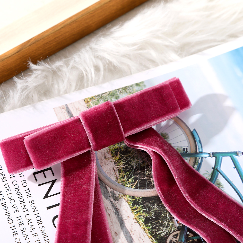 Kẹp Tóc Dây Ruy Băng Phong Cách Retro