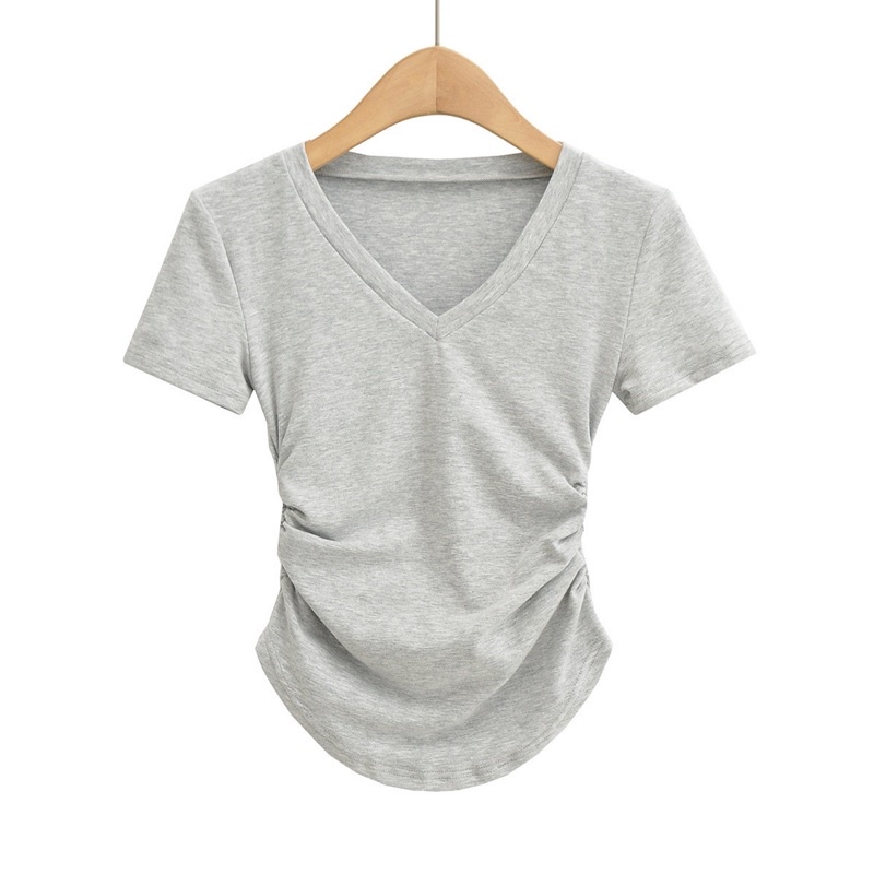 Áo crotop nhún eo, áo thun cotton crotop