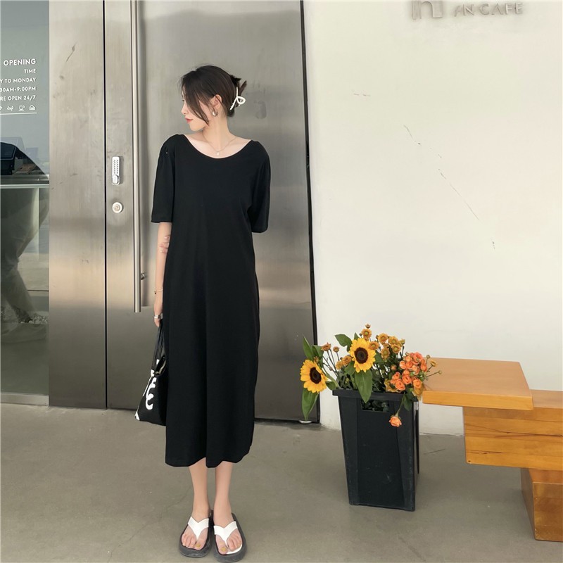 Đầm Midi Tay Ngắn Phong Cách Hàn Quốc Gồm 3 Màu | BigBuy360 - bigbuy360.vn