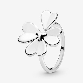 Pure Silver Lucky Four-Leaf Clover Ring