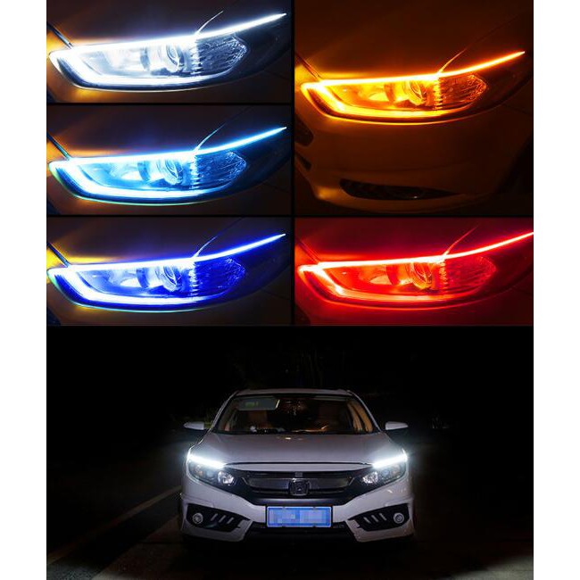 Set 2 Dây Đèn Led Báo Rẽ Kevanly Drl 30/45/60cm 12v Chống Nước Dành Cho Xe Hơi