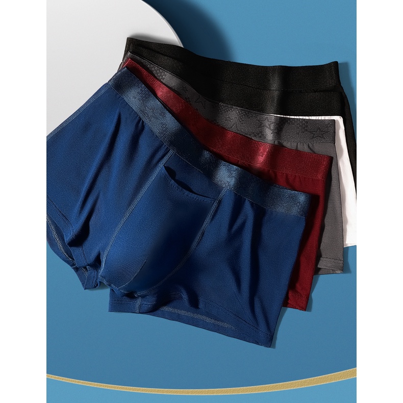 Quần Lót Boxer Màu Sắc Trơn Thoáng Khí Quyến Rũ Cho Nam Mã 252