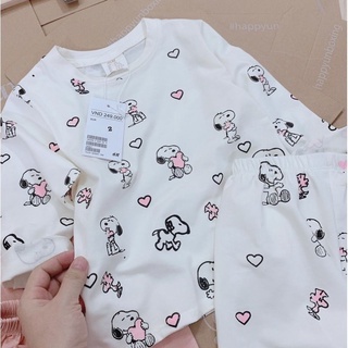 Set 2 bộ snoopy dài tay bé gái