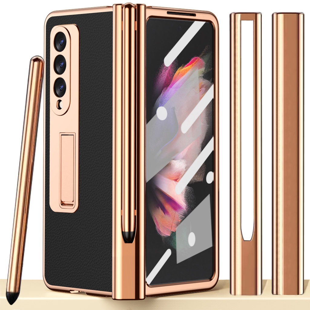 Ninki Ốp Z Fold 4 Điện Thoại Có Ngăn Đựng Bút Cảm Ứng Bảo Vệ Màn Hình Cho Samsung Galaxy Z Fold 4/Z Fold 3/Z Fold 2 Vỏ Bảo Vệ