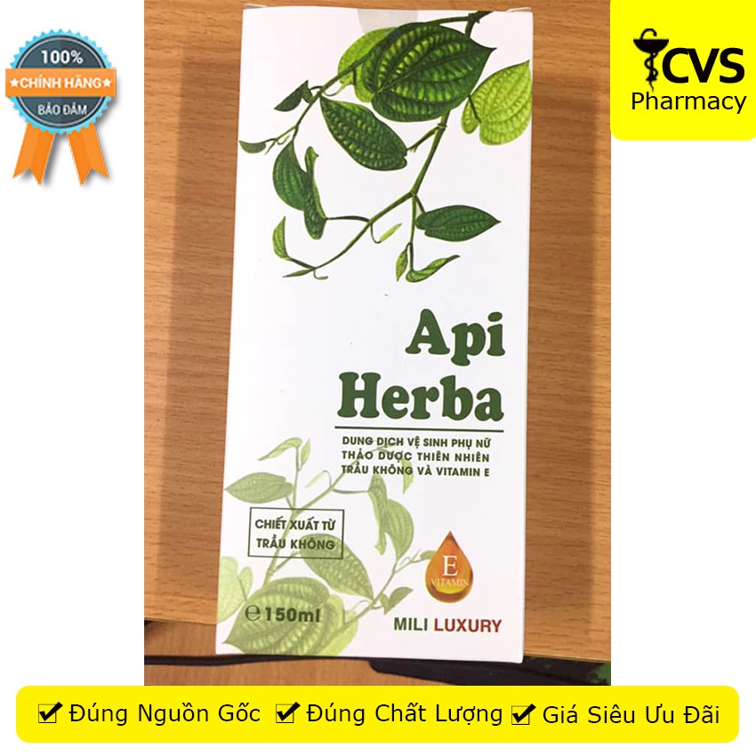 Dung Dịch Vệ Sinh Phụ Nữ API HERBA - Chiết Xuất Trầu Không Chai 150ml - cvspharmacy