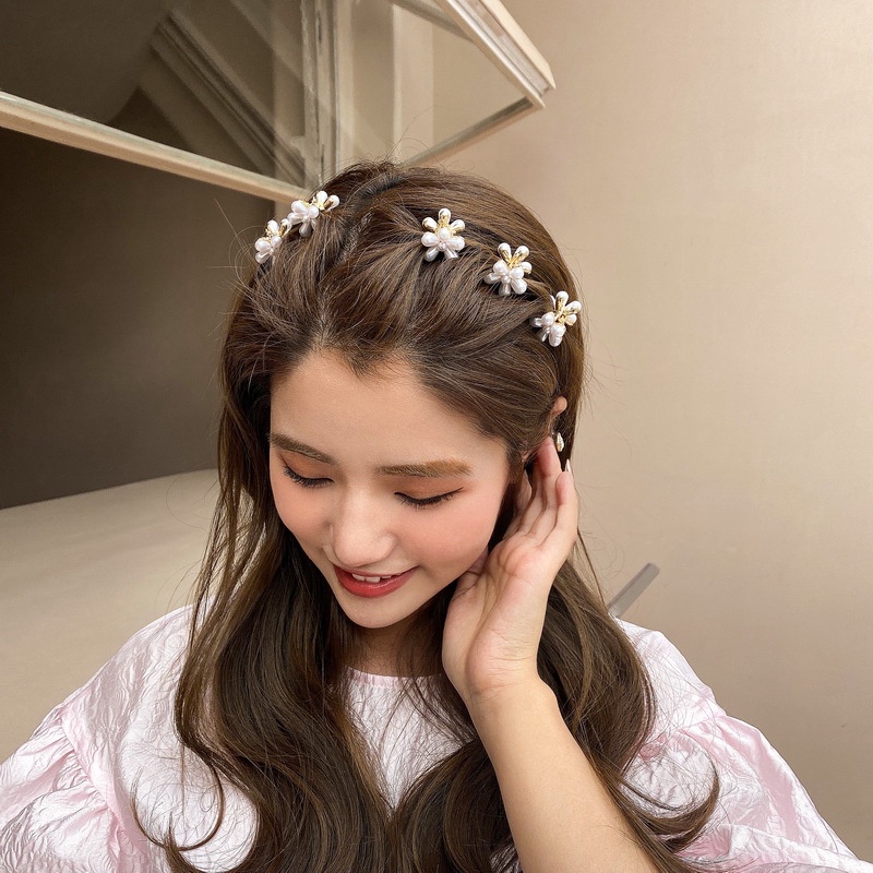 Kẹp tóc đính ngọc trai phong cách Hàn Quốc cổ điển thanh lịch cho nữ