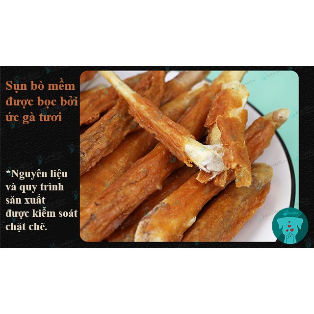 [HOT SALE SHOPEE]Xương Gặm Sạch Răng JFamille, Gà Cuộn Bò Giòn, Pet Snack Dinh Dưỡng. Gói 100gr - JF10