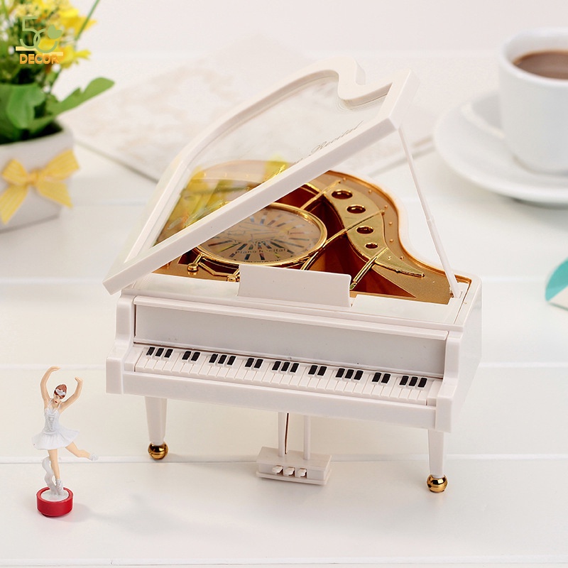 Hộp âm nhạc tạo hình đàn piano, hộp nhạc trang trí để bàn, decor phòng khách, văn phòng, quà tặng, quà lưu niệm