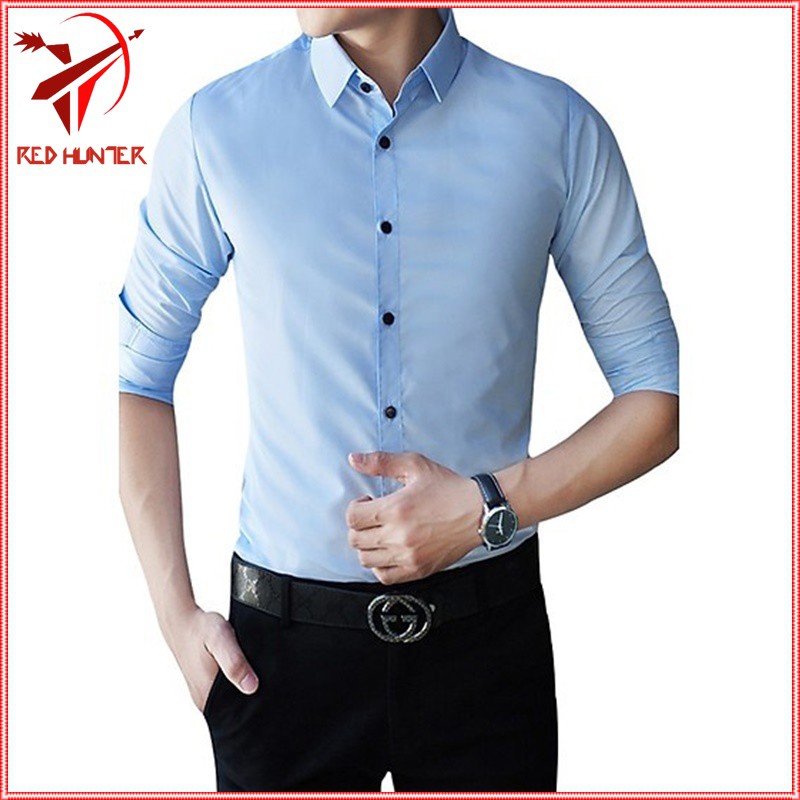 Áo sơ mi nam Vettino dài tay cổ bẻ dáng ôm Hàn Quốc vải lụa thái cao cấp chống nhăn | BigBuy360 - bigbuy360.vn