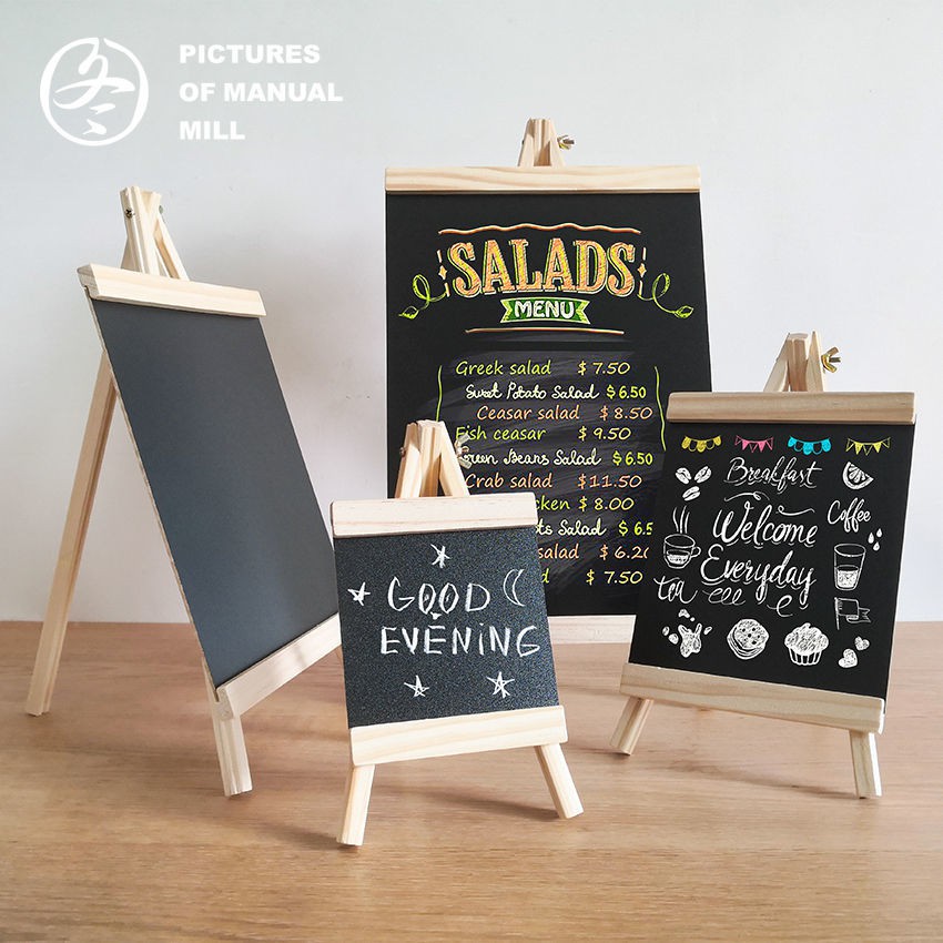 con lắc gỗ để bàn Đứng bảng đen nhỏ nhà hàng cà phê nhỏ dọc quán trà sữa viết thẻ menu hiển thị quảng cáo