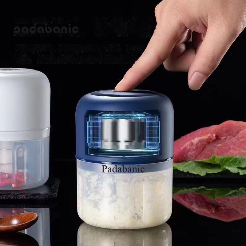 Máy  Xay Tỏi Ớt Gia Vị Đa Năng, Máy Xay Thịt Sạc Điện Cầm Tay Tặng Kèm Sạc Dự Phòng Mini