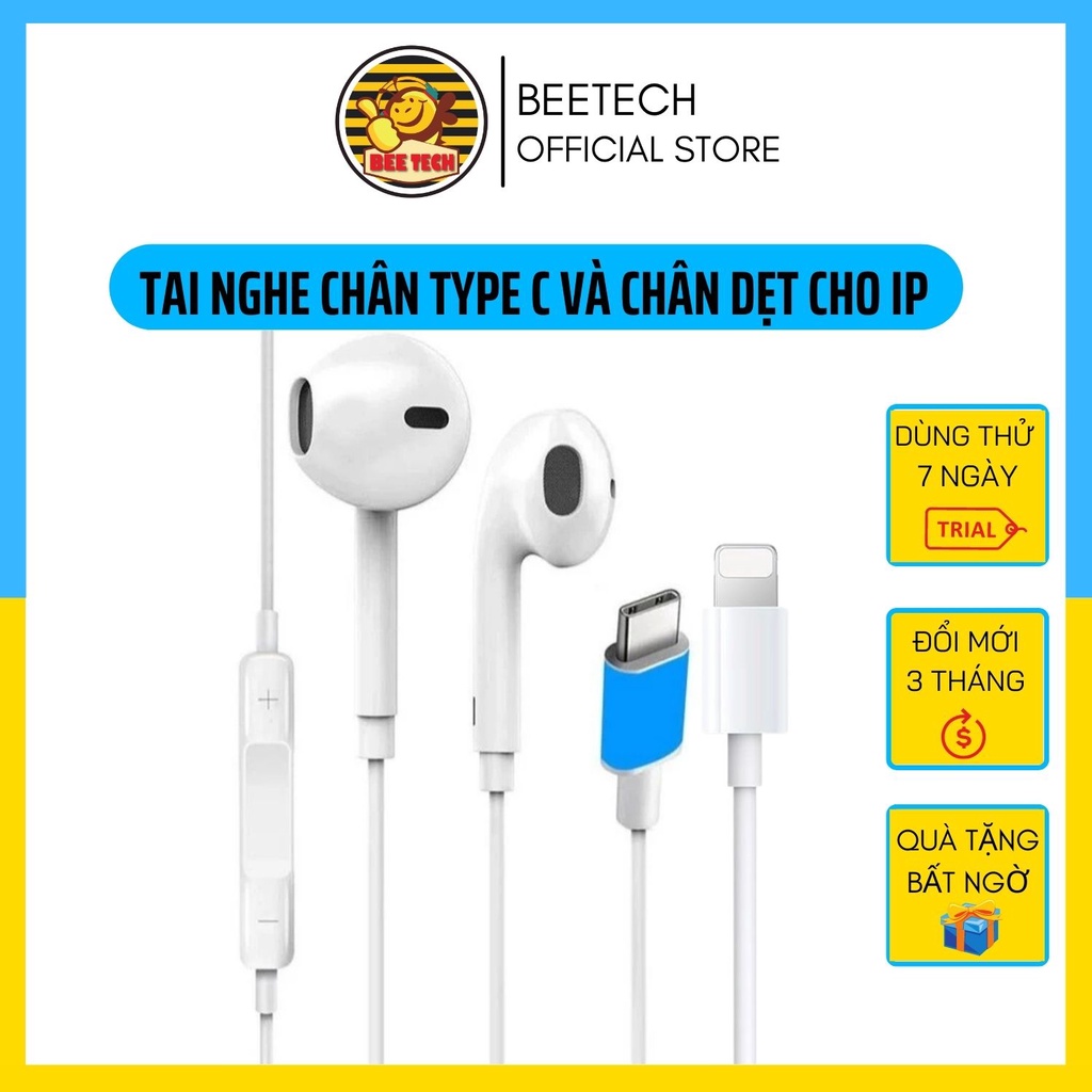 Tai nghe chân dẹt ,chân sạc cắm vào dùng luôn, hỗ trợ Mic không delay cho nhà táo