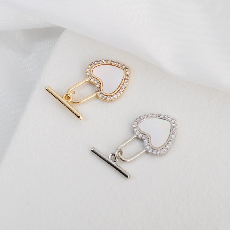 Mặt Dây Chuyền / Vòng Đeo Tay / Vòng Đeo Tay Bằng Đồng Mạ Vàng 14K Có Khóa Cài Trái Tim / Cá Chép Khảm Đá Zircon Màu Vàng