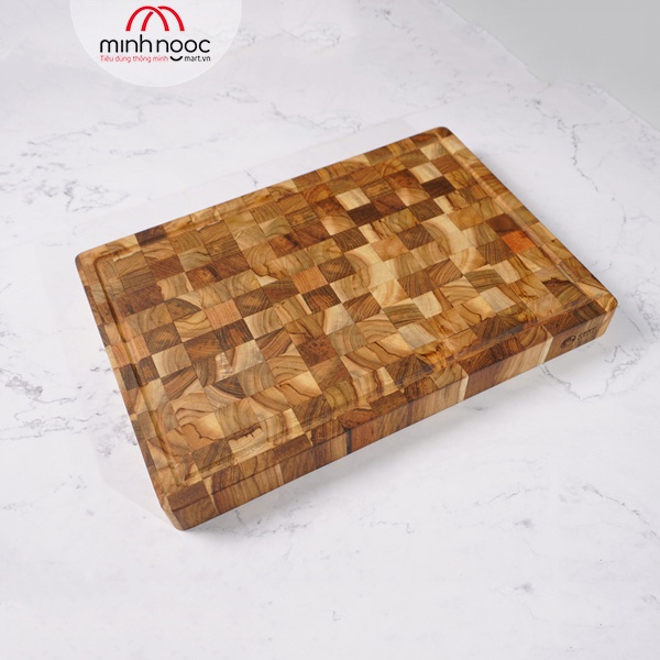 [Chính hãng] Thớt gỗ Teak Chef Studio hình chữ nhật 28x40x3,5 cm - MSP10231. Dùng cắt, thái, khay trưng bày thực phẩm.