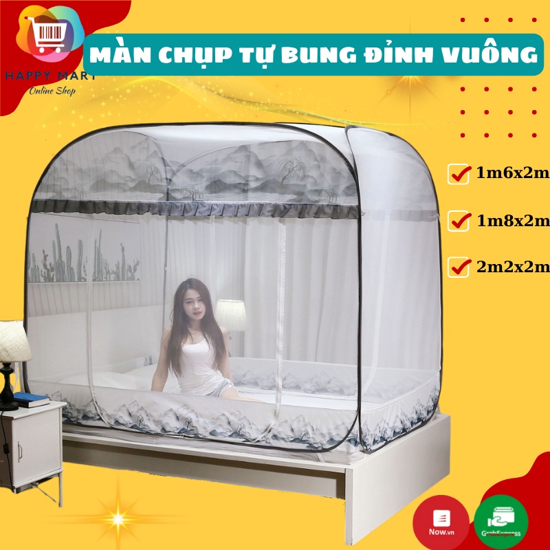 Mùng chụp tự bung,màn chụp tư bung cao cấp có viền chống muỗi,hàng Việt Nam chất lượng cao