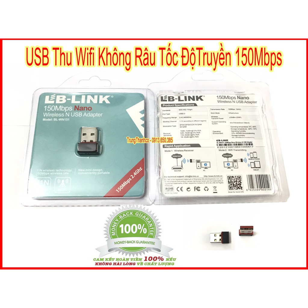USB LB-LINK BL-WN151 Thu Wifi Không Râu Tốc Độ Truyền 150Mbps