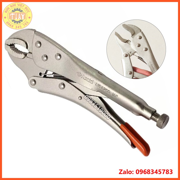 Kìm chết hàm cong Asaki 10 inch (250mm)