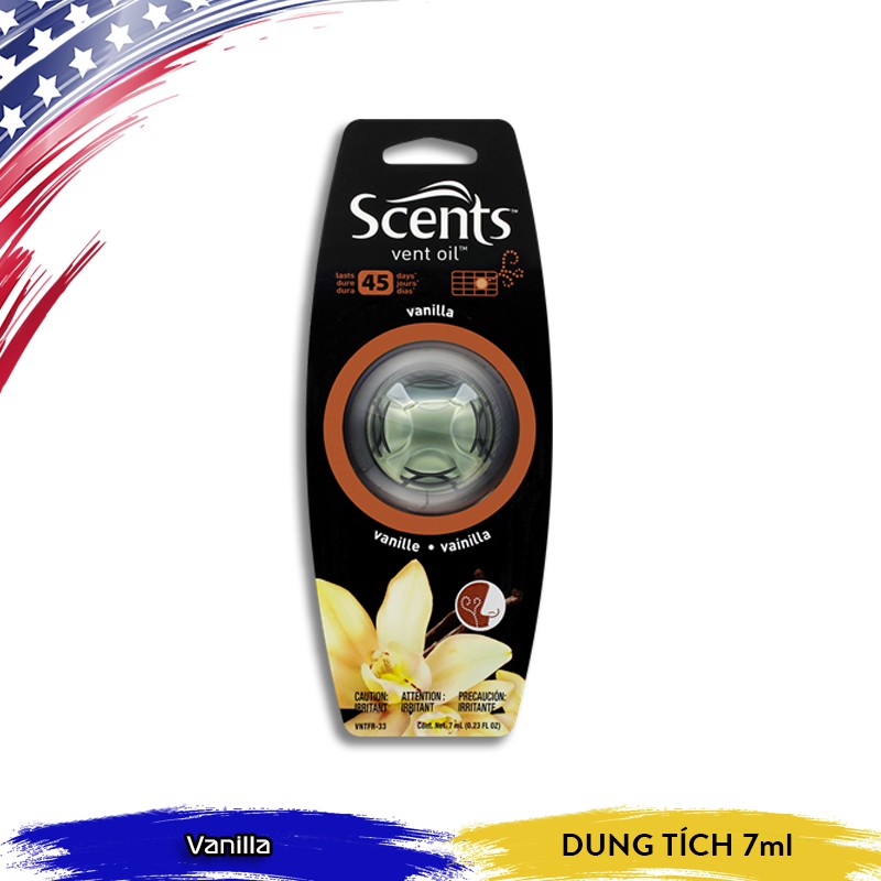 Tinh Dầu Gài Cửa Gió Khử Mùi Xe Hơi SCENTS VENT OIL 7ml khử mùi ô tô - Nhập Khẩu USA, nhiều mùi lựa chọn.