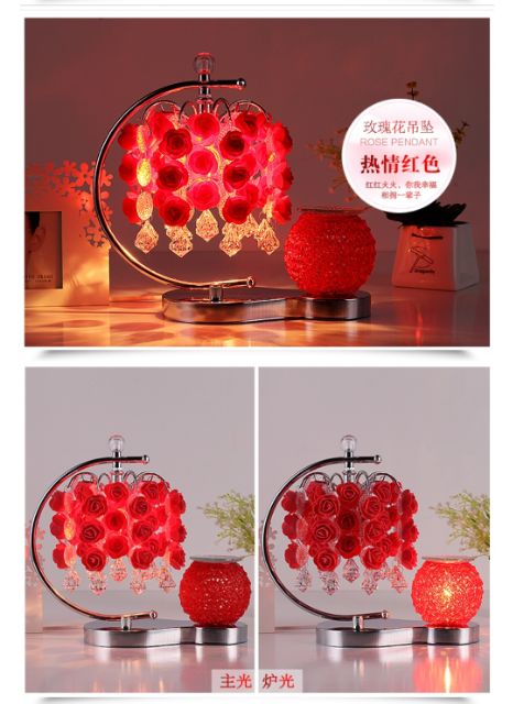 Đèn ngủ hoa hồng kèm đèn xông tinh dầu