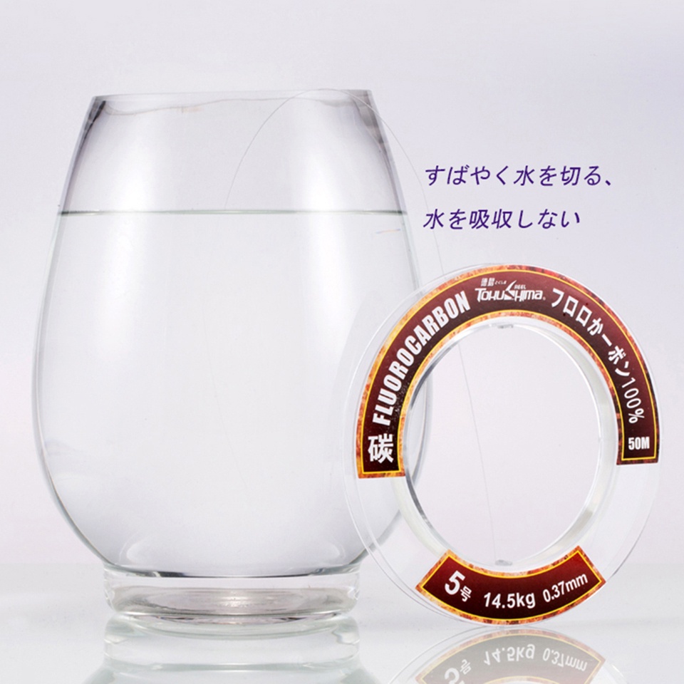 Cuộn dây câu cá 100% sợi fluorocarbon lực dẫn mạnh 50 100m dùng đánh bắt cá nước mặn