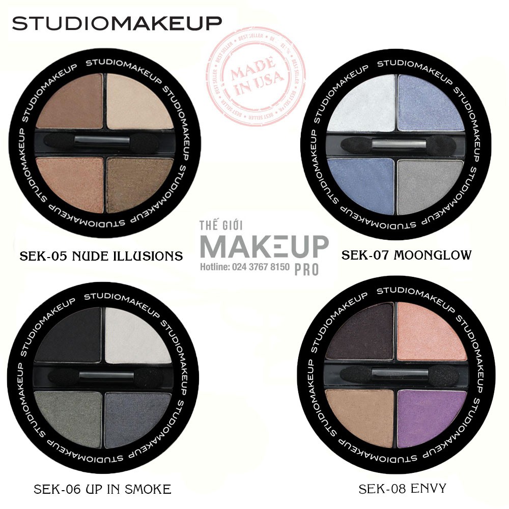 Phấn mắt 4 màu STUDIOMAKEUP SOFT BLEND EYESHADOW QUAD - SEK