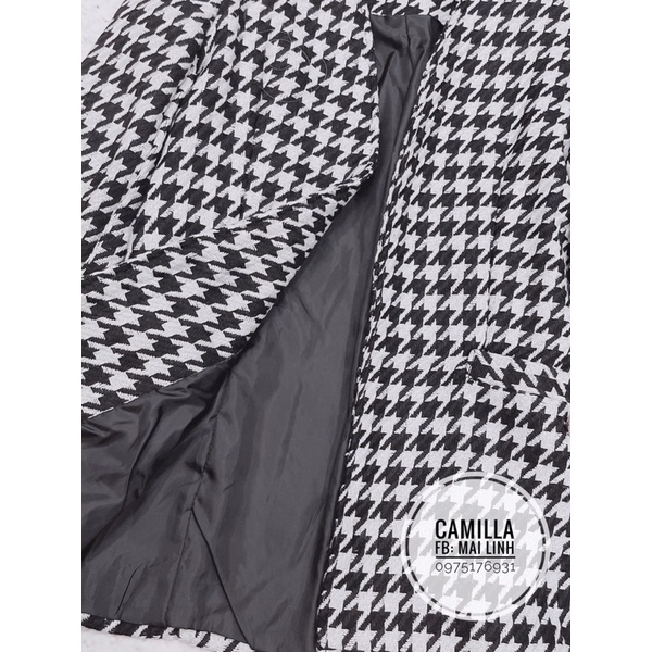 ⚡️BÁN SỈ⚡️Áo khoác dạ kẻ caro đen trắng