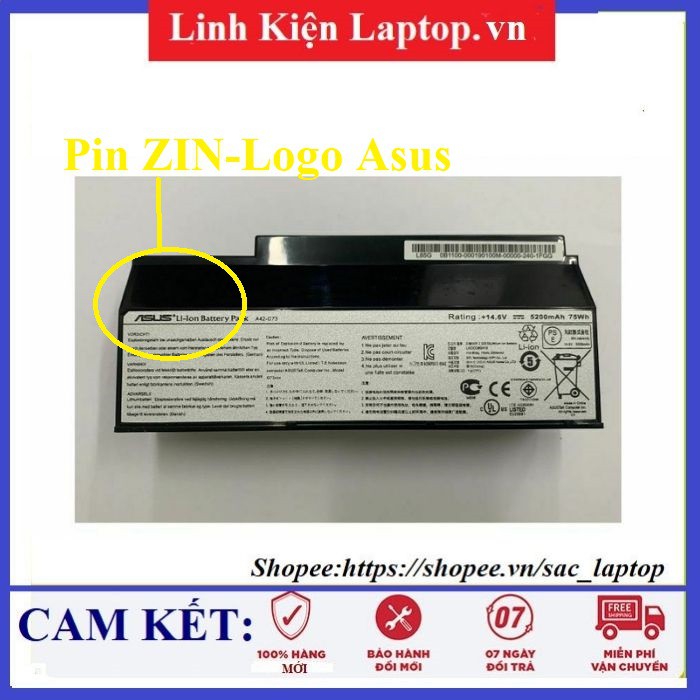 Pin Laptop ASUS G73 (A42-G73) 4400mAh - 8 CELL - G73 G73S G73J G73JW G73JH G73SW