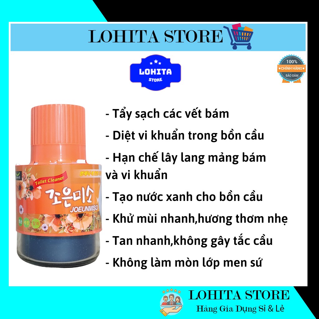  Cốc thả bồn cầu Hàn Quốc 180g hương thơm nhẹ tạo nước xanh