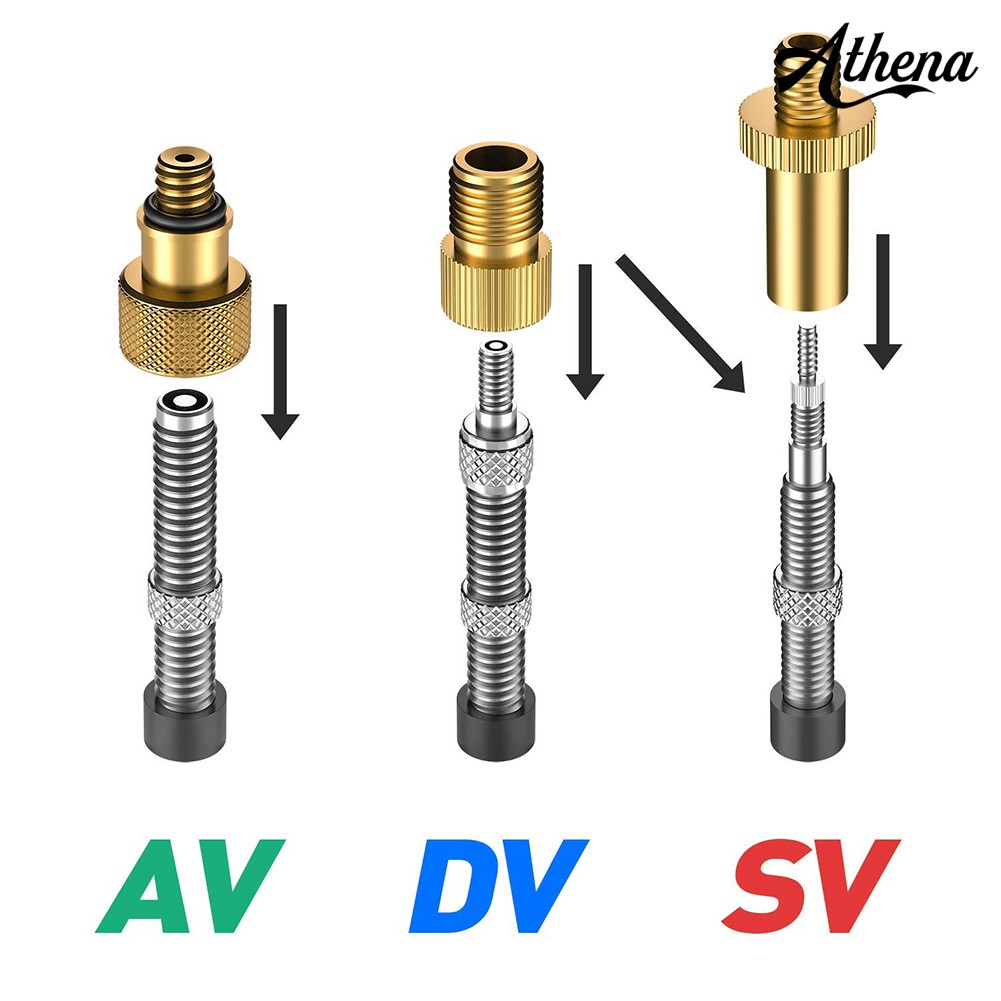 Bộ 14 Đầu Chuyển Đổi Van Bơm Hơi SV AV DV Kèm 10 Vòng Niêm Phong