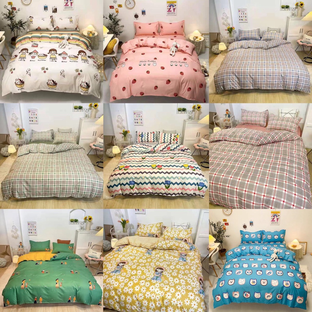 Bộ chăn ga gối cotton poly nhập khẩu các mẫu mới ( đủ kích cỡ size giường)