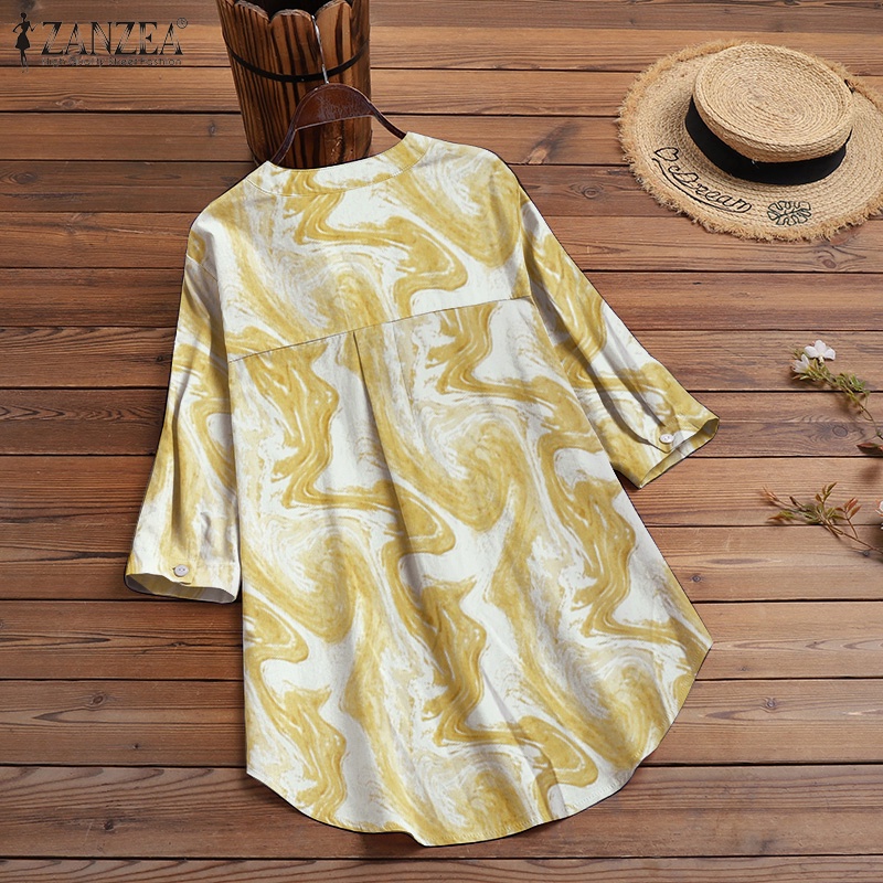 Zanzea Áo Nữ Tay 3 / 4 Cổ Tròn Thời Trang Cá Tính