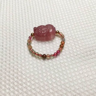 Nhẫn Đá pixiu Dâu Tự Nhiên