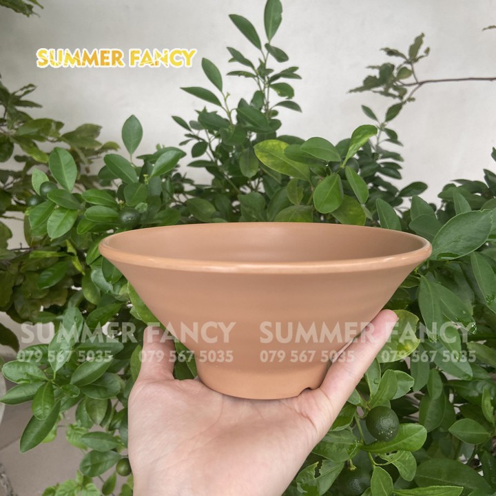 Tô nhựa xoăn melamine phíp size 16cm nhám đen / nhám ngói đựng chè , bát mì phở cơm - bowl F-TOX17 N