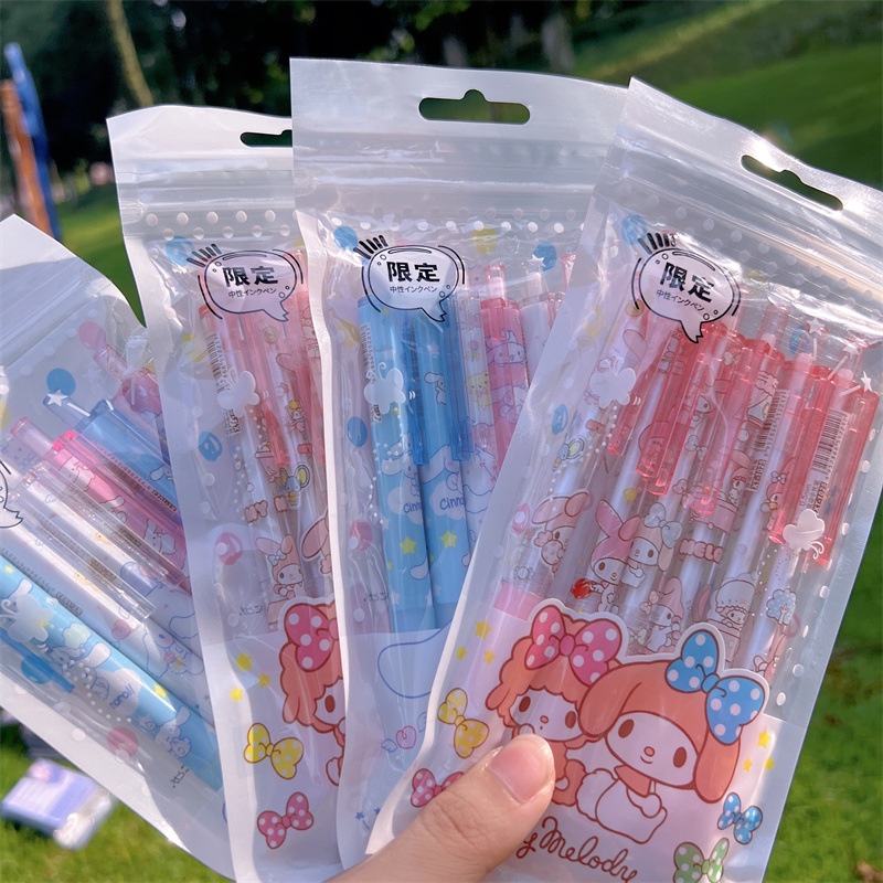 Bộ Bút Mực Đen Họa Tiết Cinnamoroll Melody Dễ Thương Cho Học Sinh