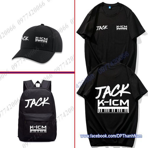 Combo : 1 mũ JACK- K ICM , 1 áo JACK -K ICM và 1 balo JACK - KICM