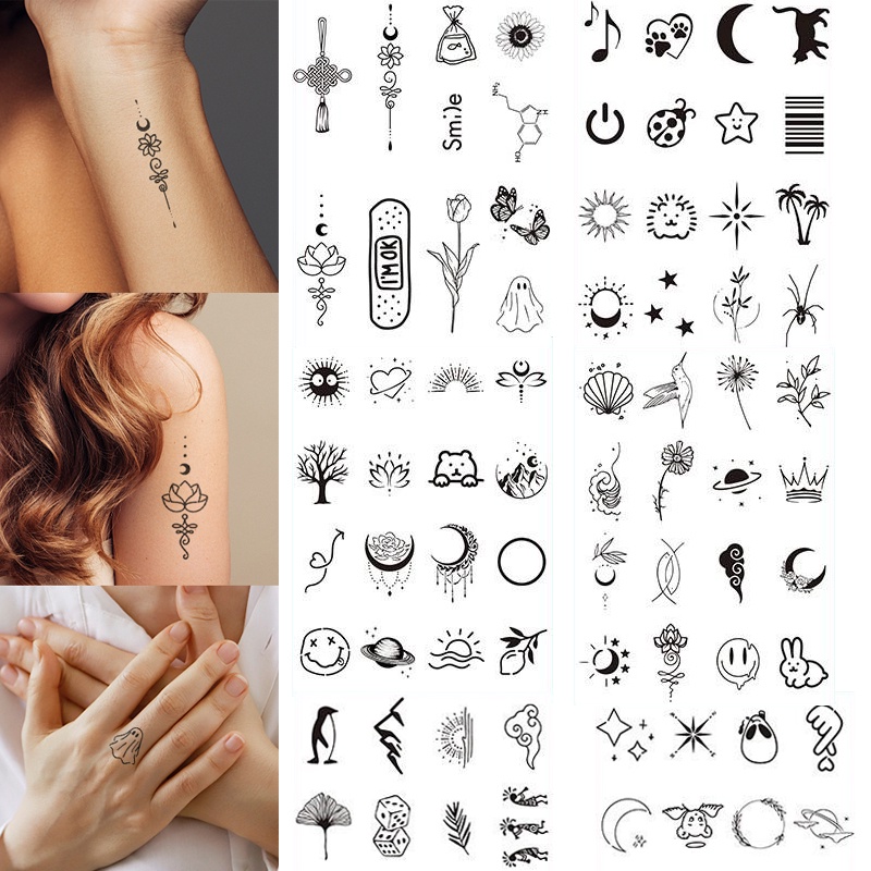 Set 5 Hình Xăm Dán Tạm Thời Chống Nước Dùng Một Lần