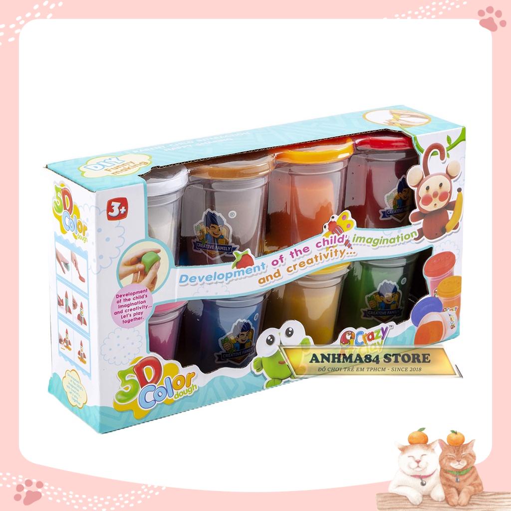 Đồ Chơi Hộp ĐẤT NẶN tạo hình COLOR DOUGH - loại 8 hủ 800 gram - anhma84 store TPHCM