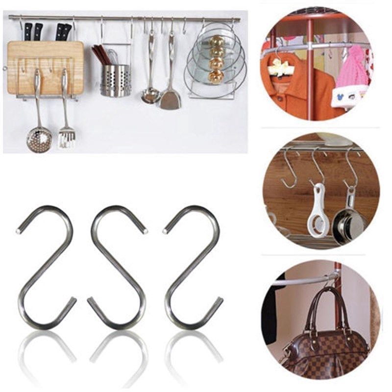 Set 10 móc treo đồ hình chữ S bằng thép không gỉ