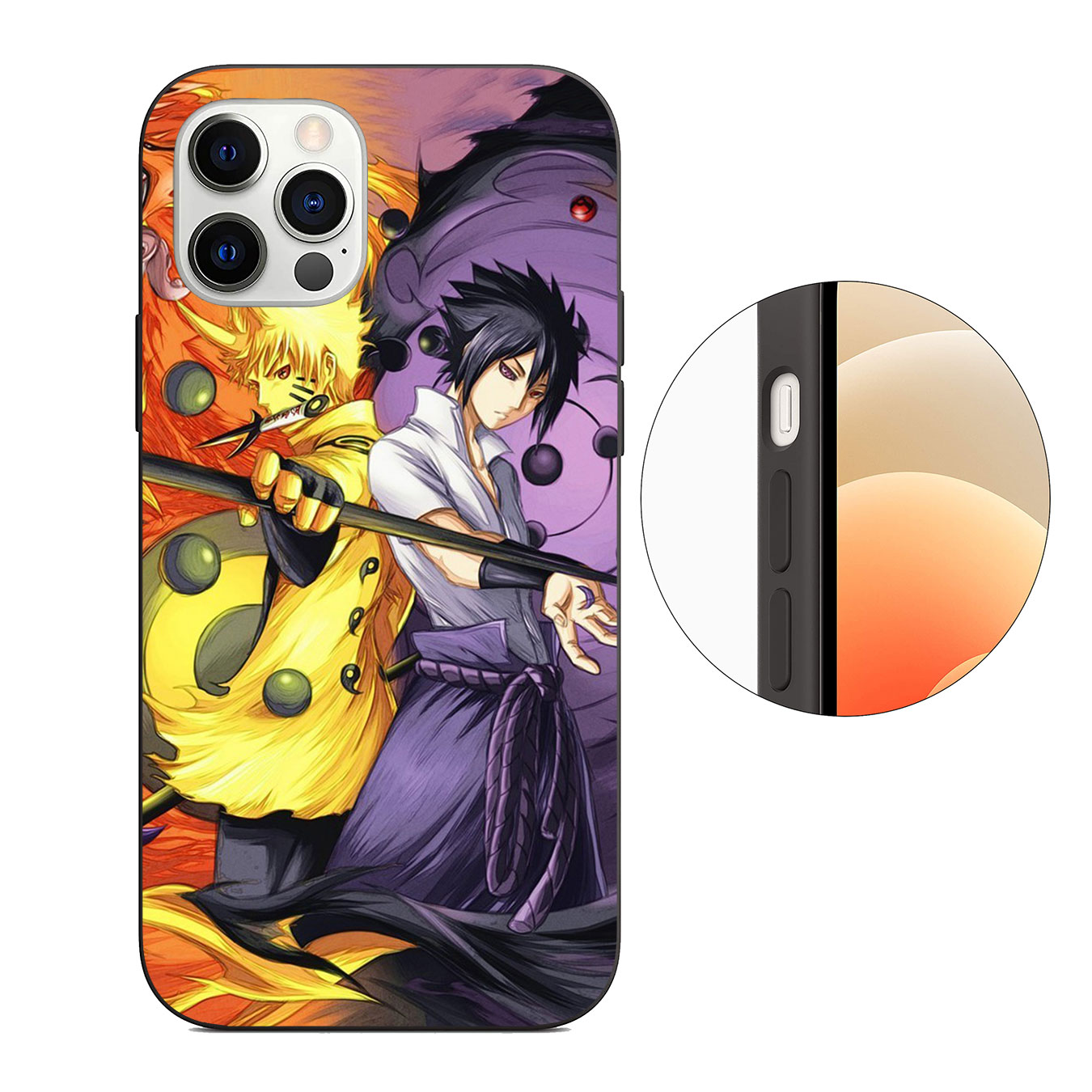 iPhone 12 Mini 11 Max Pro SE 2020 XR Phone Case Soft Silicone Casing naruto vs sasuke