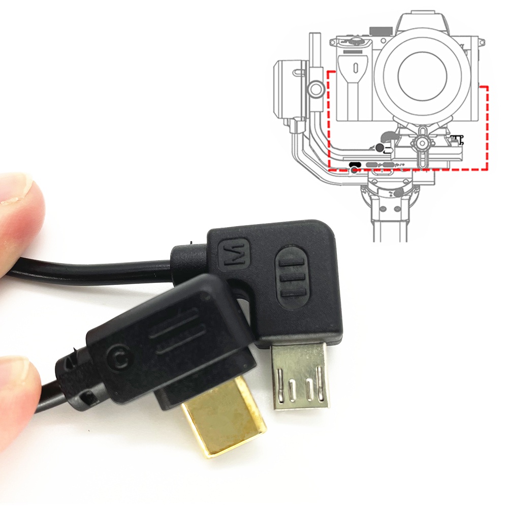 Cáp điều khiển USB-C sang Micro-USB cho máy ảnh DJI RSC2 RS2 Sony A9 A6600