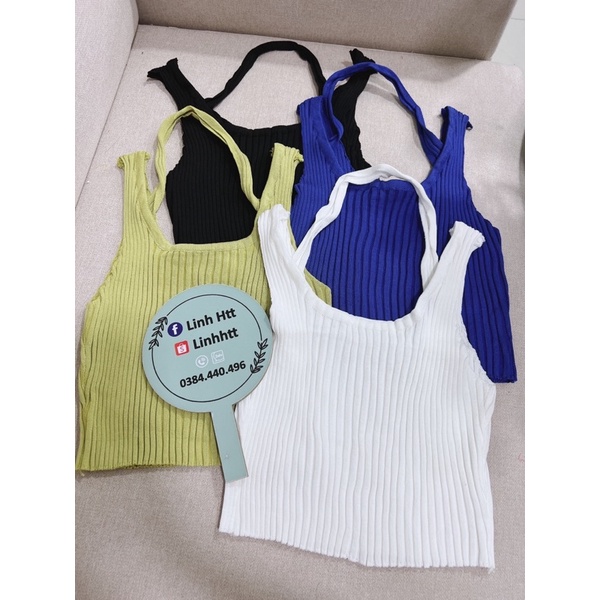 ÁO CỔ YẾM 2 dây ôm body chất len ulzzang