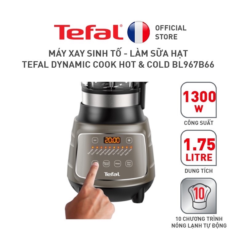 Máy xay sinh tố và làm sữa hạt 1300W Tefal BL967B66