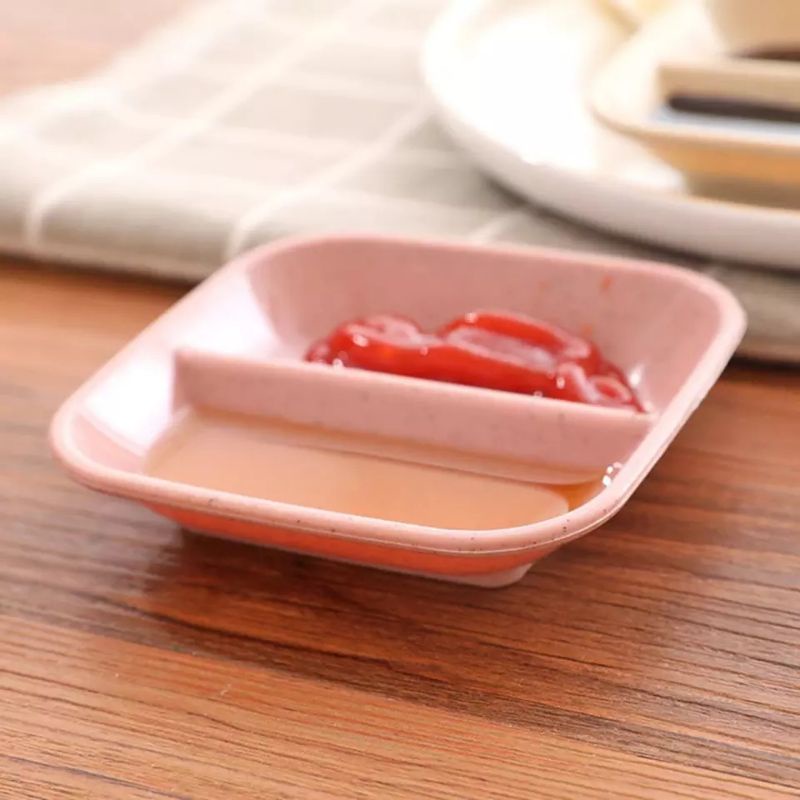 Chén Đựng Gia Vị Nước Chấm Nước Sốt 2 Ngăn Tiện Dụng