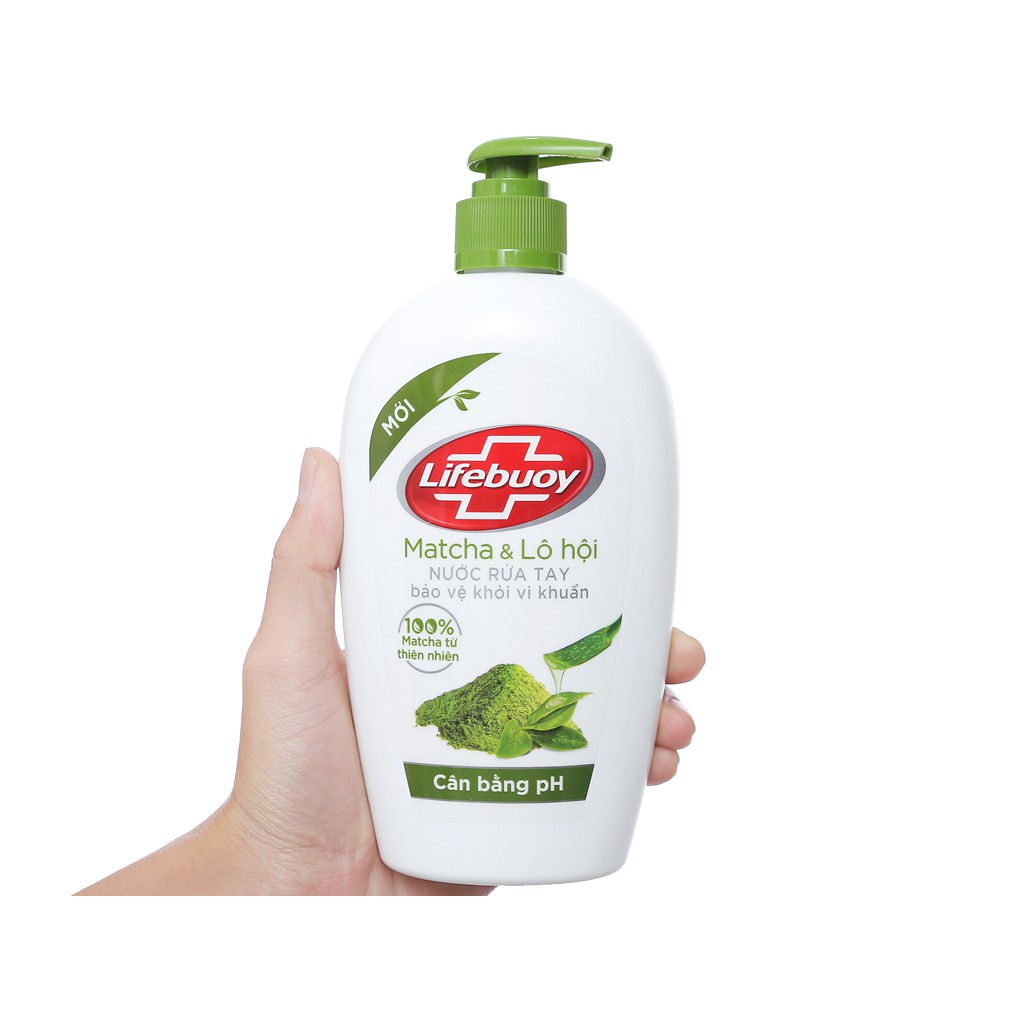 Nước Rửa Tay Lifebuoy Matcha &amp; Nha Đam 500g