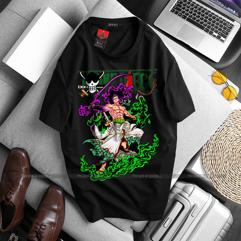 Áo one piece zoro nam nữ Áo thun one piece zoro trắng form rộng unisex cotton co giãn thoáng mát TGAG T15